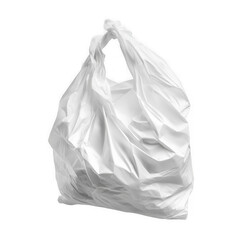Crumpled white plastic bag isolated on a transparent background