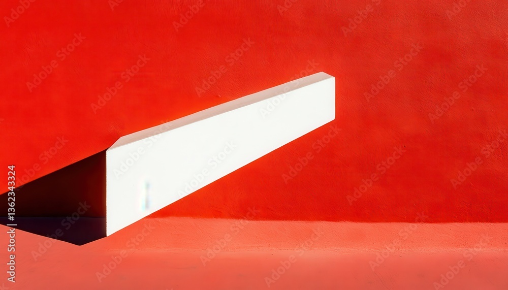 Aufkleber white rectangular object against vibrant red wall