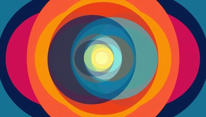 Symmetrical overlapping circles forming a radial design, circle, subtle, radial pattern