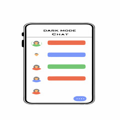 Obraz premium Dark Mode Chat UI - Messenger App Vector
