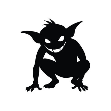 recommend clip art: Dark Fantasy Goblin Silhouette  Perfect for Stickers  T-Shirts