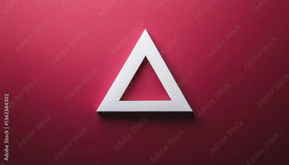 Aufkleber white triangle on red background