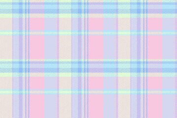 Shirt plaid textile pattern, checked check texture tartan. Napkin fabric vector seamless background in light and blue colors.