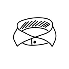 Vector line icon men's shirt collar