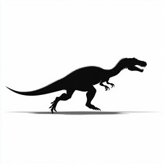 Obraz premium Sleek and Streamlined Alosaurus Silhouette Running with Motion Effect