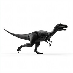 Fototapeta premium Alosaurus Running in Side View with Naturalistic Lighting