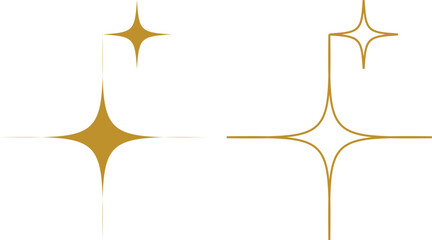 Sparkle icon set isolated on transparent background. flat and line style collection vectors for decoration. stars sparkles icon for your web site design, logo, app, UI. stars black symbol. glint sign.
