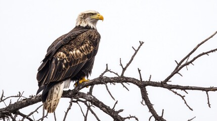 Fototapeta premium Bird of prey perched on branch
