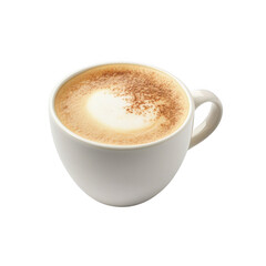 a cup with hot coffee on a white background, png