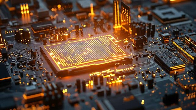 Illuminating Circuitry: An intricate journey into a futuristic microchip landscape