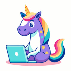 horse with laptop