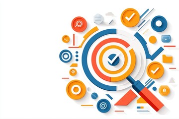 Colorful illustrative design concept for optimization