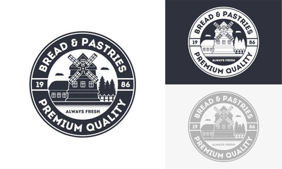 bakery vector logo, vintage retro