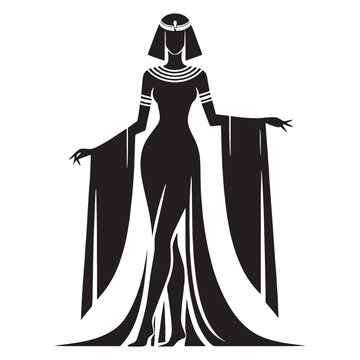Mystical Cleopatra silhouette, whispered through legends - Cleopatra illustration - Cleopatra vector - Egyptian queen silhouette - Egyptian silhouette

