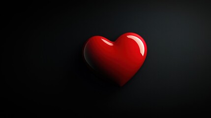 Red Heart on Black: A Minimalist Symbol of Emotion and Simplicity