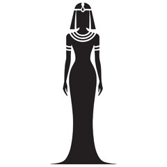 Graceful Cleopatra silhouette, an icon of timeless beauty - Cleopatra illustration - Cleopatra vector - Egyptian queen silhouette - Egyptian silhouette

