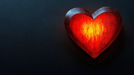 Red Heart on Black: A Minimalist Symbol of Emotion and Simplicity