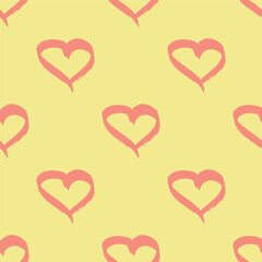 Seamless pattern with hand drawn heart doodle for decorative print, wrapping paper, greeting cards and fabric
