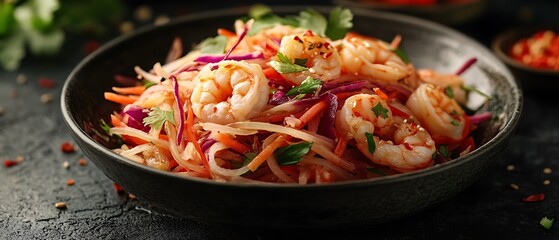 Shrimp Vegetable Salad in Bowl