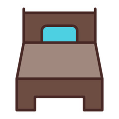 Single Bed Vector Icon Design