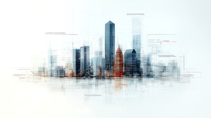 Abstract Cityscape Skyscrapers Illustration
