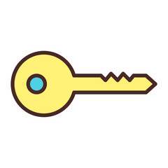Door Key Vector Icon Design