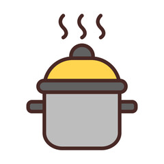 Cooking Pot Vector Icon Design