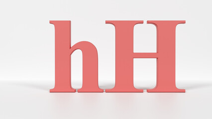 8K 3D Capital and Lowercase Letters H h – High-Resolution Alphabet Flash Card and Typography Render