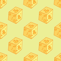 Seamless pattern with cheese doodle for decorative print, wrapping paper, greeting cards, wallpaper and fabric