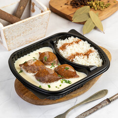 Kibbeh with Rice in a Tray A Delicious Middle Eastern Meal