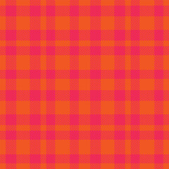 Light Bright Orange Seamless Tartan with Pastel Reddish Pink accents Textile Design