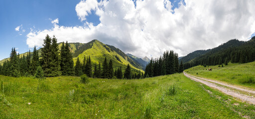 The Karakol Gorge, also known as Karakol Valley, Kyrgyzstan