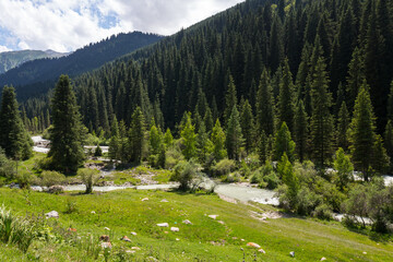 The Karakol Gorge, also known as Karakol Valley, Kyrgyzstan