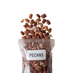 Bag of Pecans with Nuts Spilling Out
