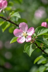 Obraz premium there is a pink flower that is on a tree branch