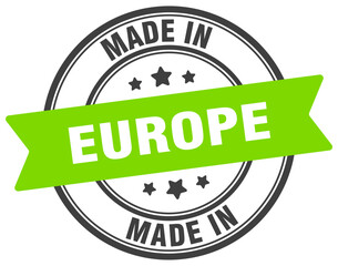Made in europe round sign. Made in europe stamp.