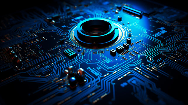 High-tech security system with biometric scan interface