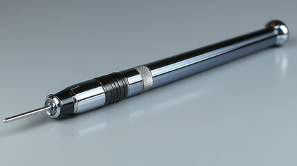 Naklejka premium Sleek Chrome Precision Tool: A Detailed Close-Up