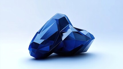 Abstract Blue Polygonal Gem