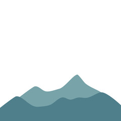 Landscape with blue silhouettes mountains
