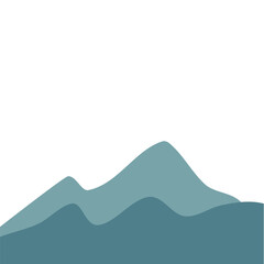 Landscape with blue silhouettes mountains
