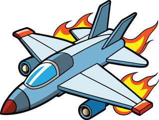 Editable Fighter Jet Illustration