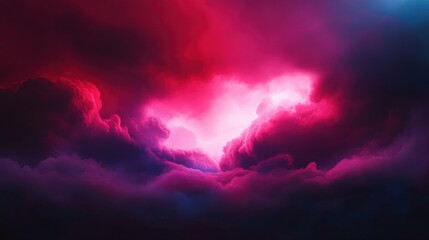 Dramatic Sky with Colorful Clouds at Twilight, Blending Shades of Pink, Purple, and Blue for Atmospheric and Mystical Background