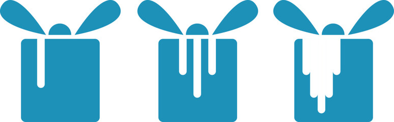 holiday boxes in simple icon style