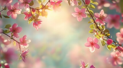 Obraz premium Spring frame with floral motifs for design use.