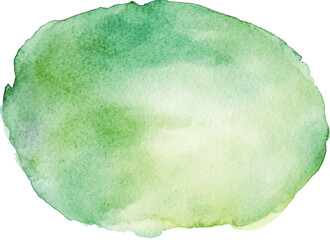 Green watercolor art hand paint on white background isolated, brush texture for text or logo
