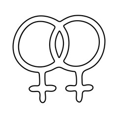 Hand drawn lesbian gender identity icon Symbol used to represent sex and gender