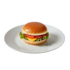 Classic Cheeseburger PNG – Juicy Beef Patty with Melted Cheese, Lettuce, and Tomato in a Sesame Seed Bun
