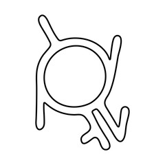 Fototapeta premium Hand drawn genderfluid (intergender and neutrois) gender identity icon Symbol used to represent sex and gender