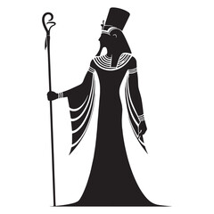 Traditional Egyptian priest silhouette, reflecting ancient customs - Egyptian priest illustration - Egyptian priest vector - Egyptian silhouette

